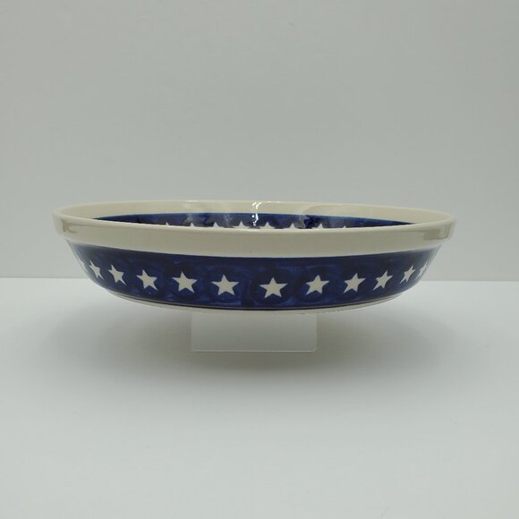 Polish Pottery Stars & Stripes Pie Plate Stars and Stripes Pie Dish - Picture 4 of 7